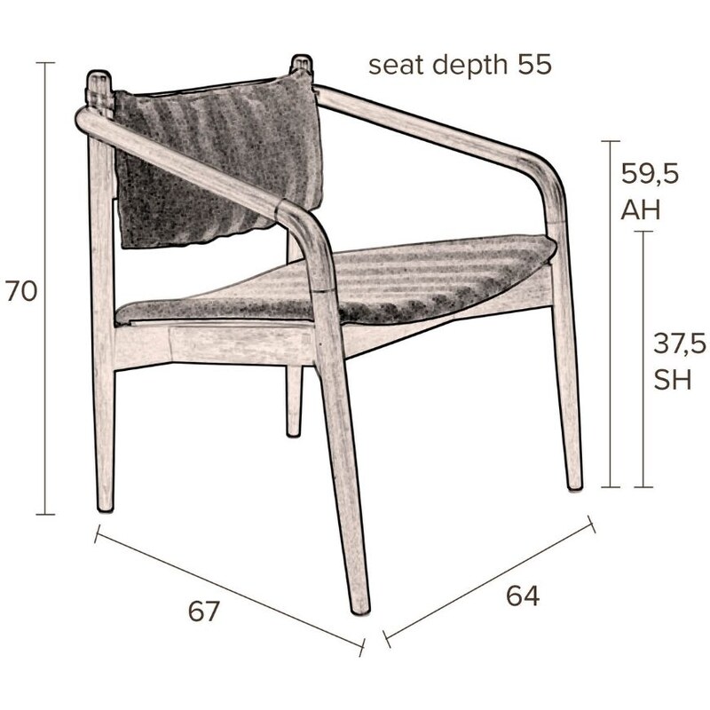 Hnědé křeslo DUTCHBONE Torrance