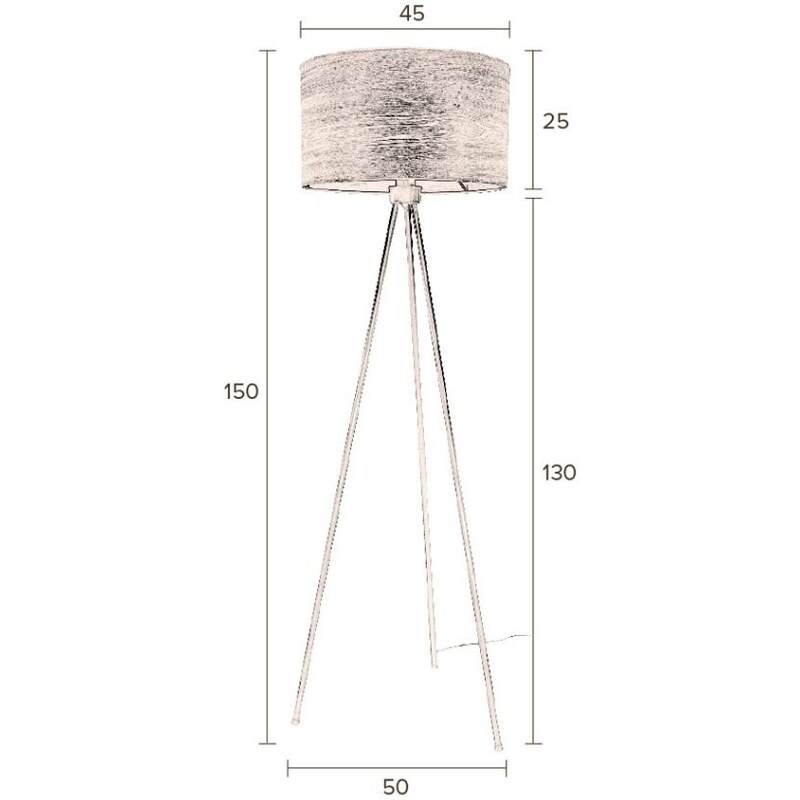 Hnědá stojací lampa DUTCHBONE Woodland