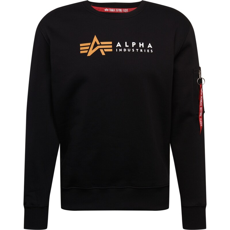 ALPHA INDUSTRIES Mikina šafrán / červená / černá / bílá