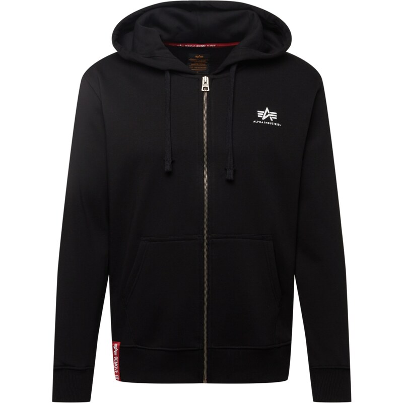 ALPHA INDUSTRIES Mikina červená / černá / bílá