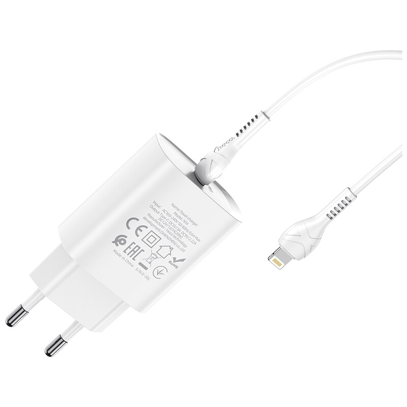 Rychlá nabíječka do sítě pro iPhone a iPad - Hoco, N14 Smart PD20W + Lightning kabel