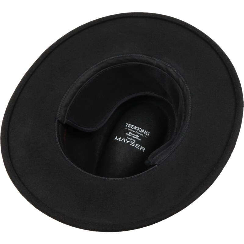 Cestovní nemačkavý voděodolný černý klobouk Mayser - Earflap Georgia Traveller (s ušní klapkami)