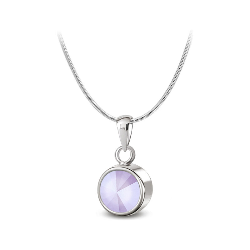 Jewellis ČR Jewellis ocelový náhrdelník Pastel Rivoli s krystalem Swarovski - Lilac