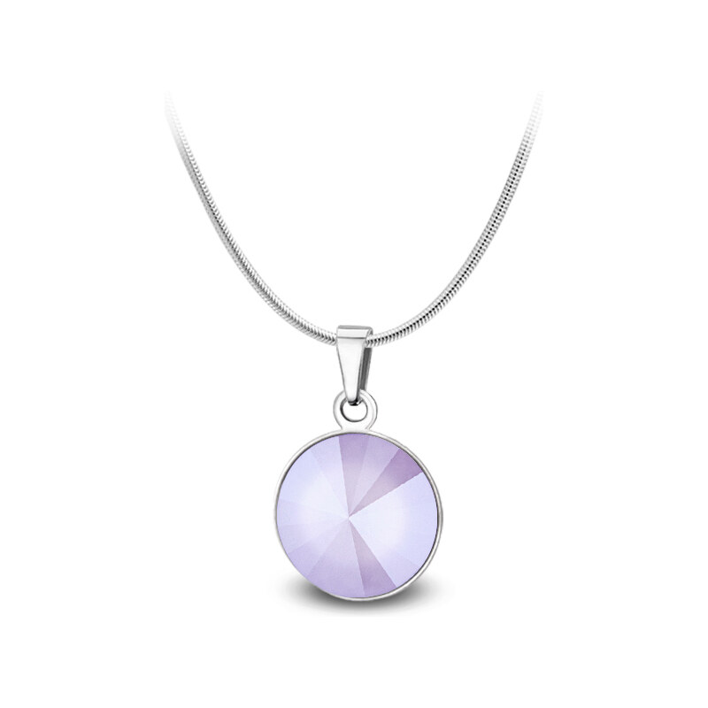 Jewellis ČR Jewellis ocelový náhrdelník Pastel Rivoli s krystalem Swarovski - Lilac