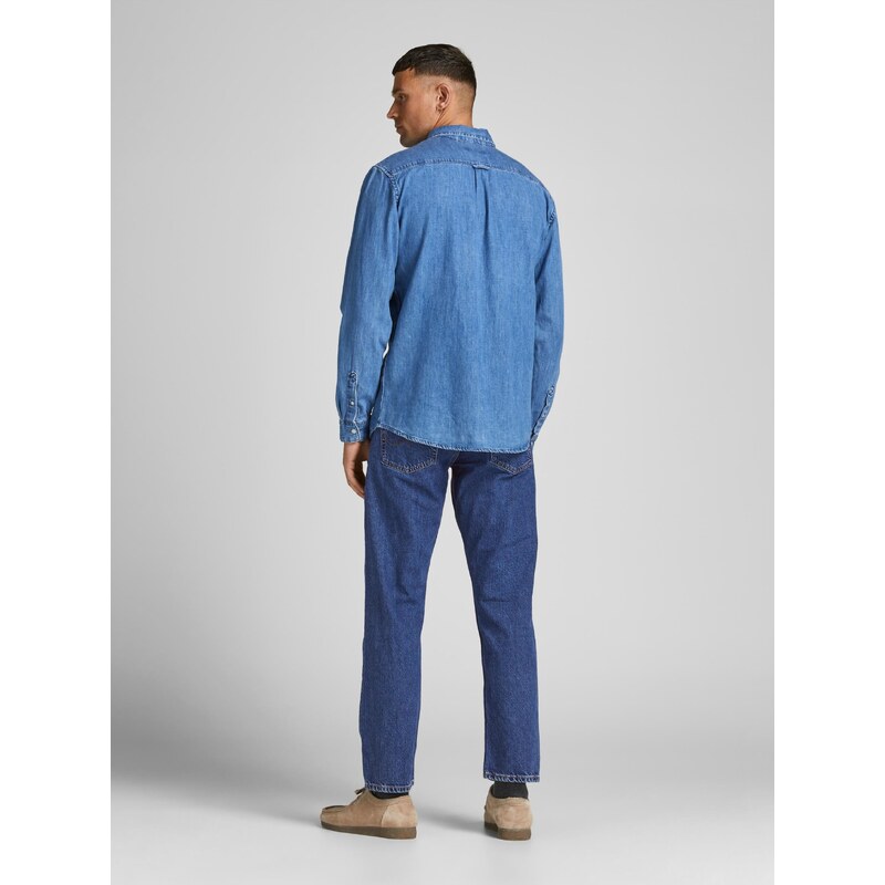 Modré straight fit džíny Jack & Jones Chris - Pánské