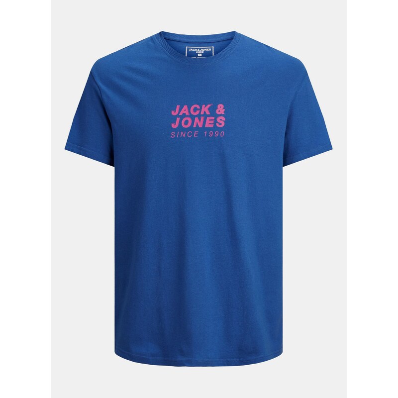 Modré tričko s potiskem na zádech Jack & Jones Pol - Pánské - GLAMI.cz