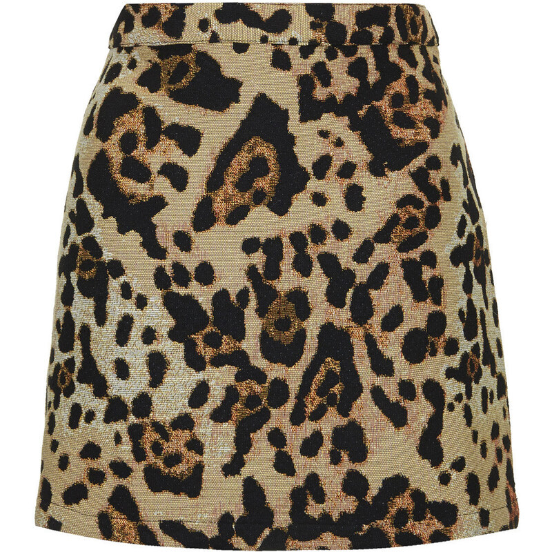 Topshop TALL Jacquard Animal Print Pelmet Skirt