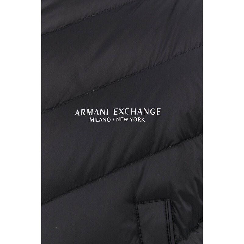 Péřová bunda Armani Exchange pánská, černá barva, zimní