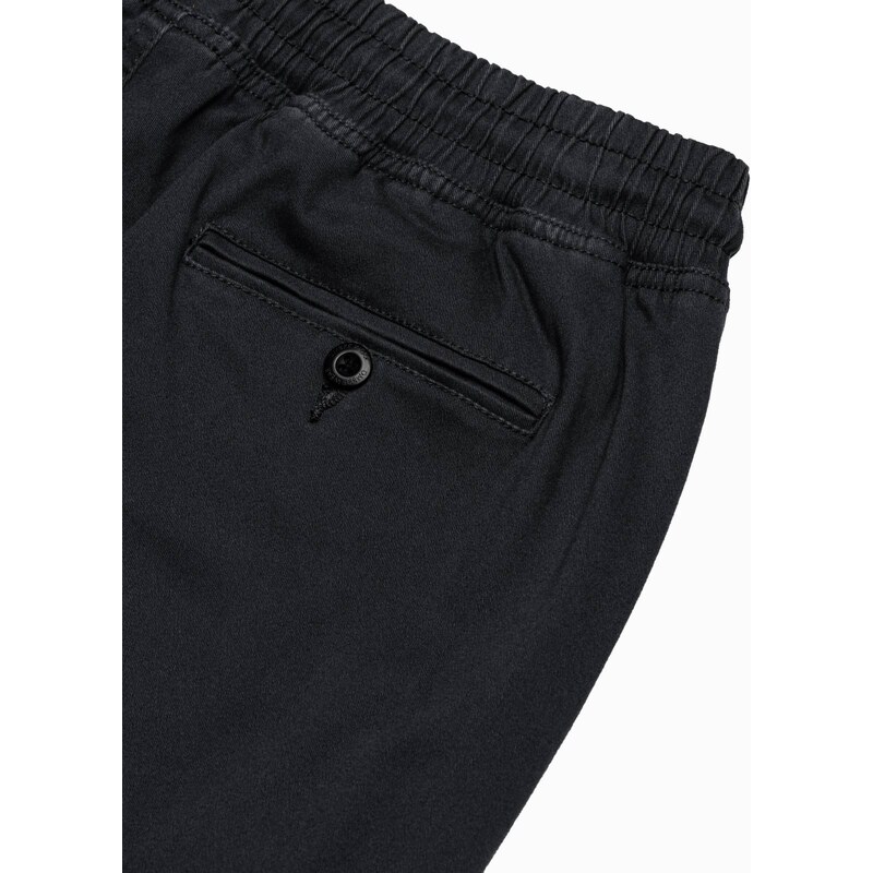 Ombre Clothing Pánské látkové kalhoty JOGGERS - černé V1 P885