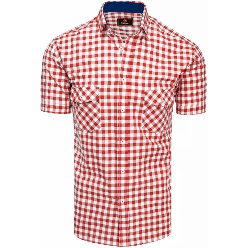 Buďchlap Bílo-červená károvaná košile