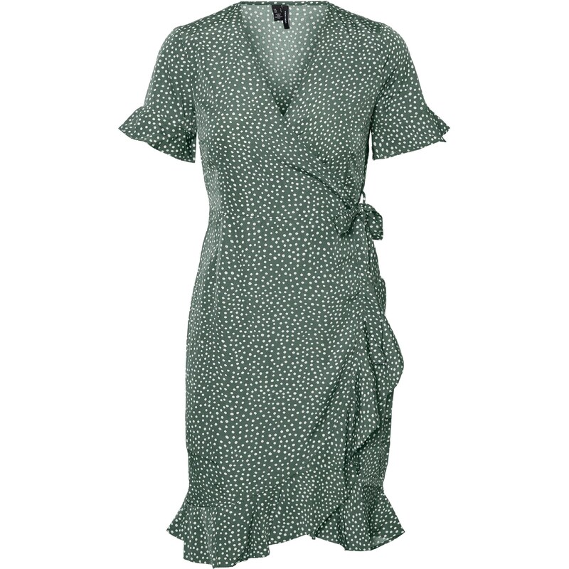 VERO MODA Šaty 'VMHenna' tmavě zelená / bílá