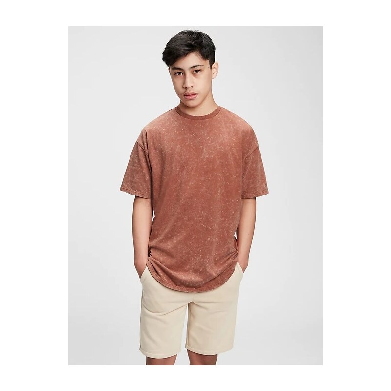 GAP Dětské tričko teen curved hem t-shirt - Kluci