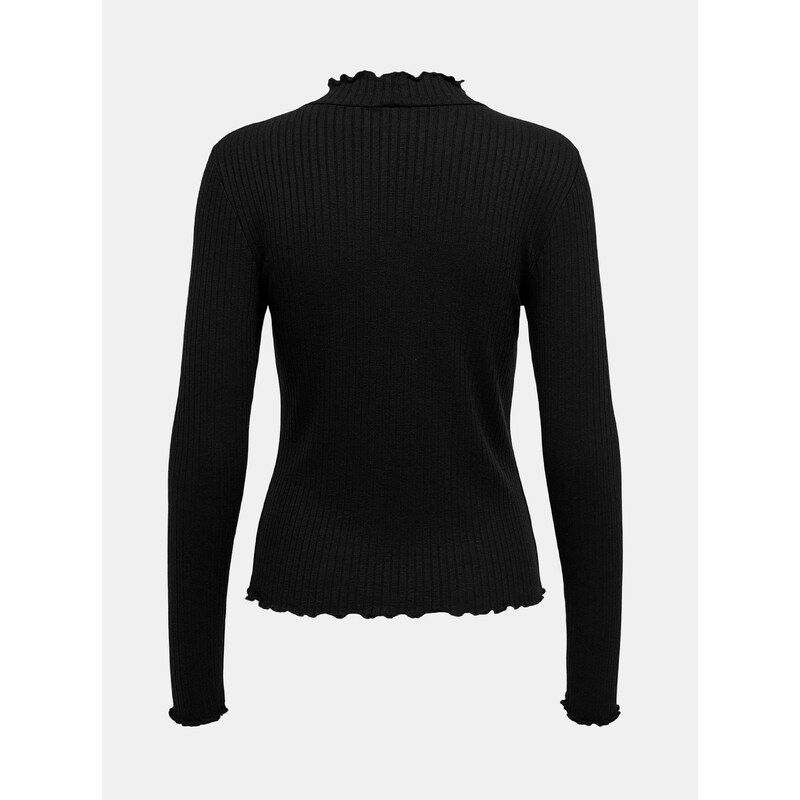 Černé dámské žebrované tričko JDY Fransiska - Dámské