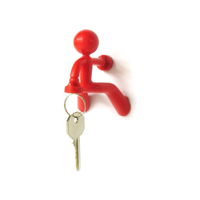 PELEG DESIGN Magnetický držák klíčů Key Pete, červený