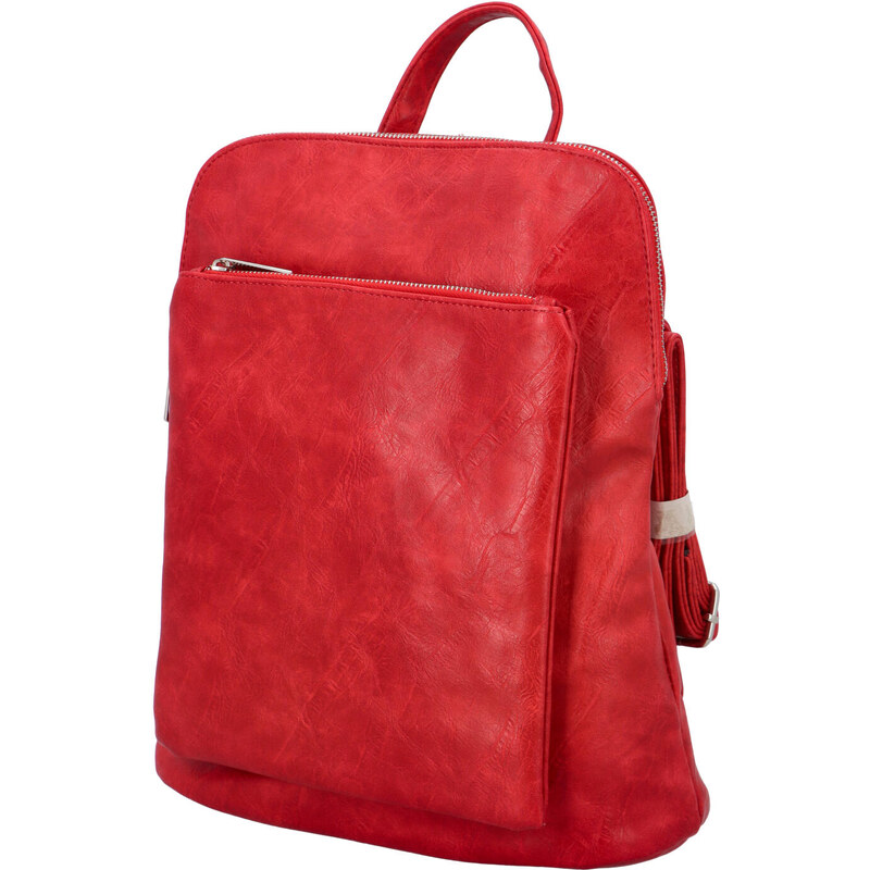 Gigi Bags Prostorný koženkový batoh Karolin, červená