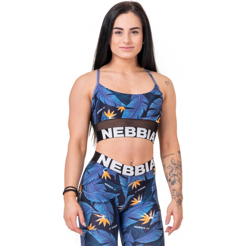 NEBBIA Earth Powered sports bra ocean blue