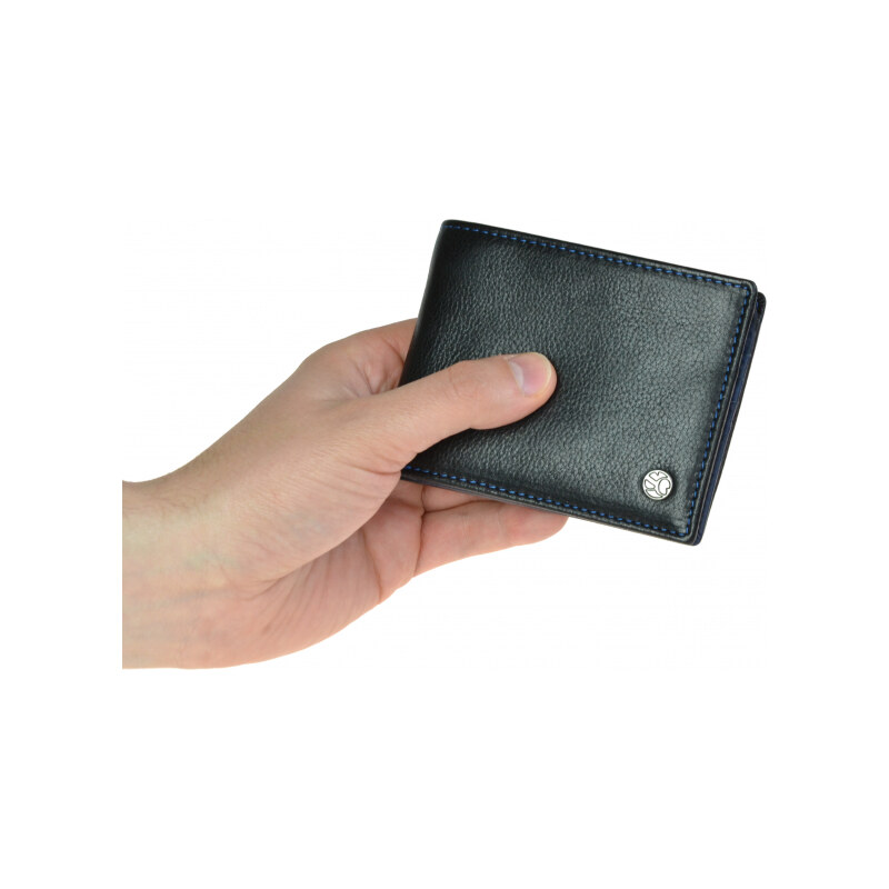 Pánská peněženka kožená SEGALI 907 114 026 černá/modrá