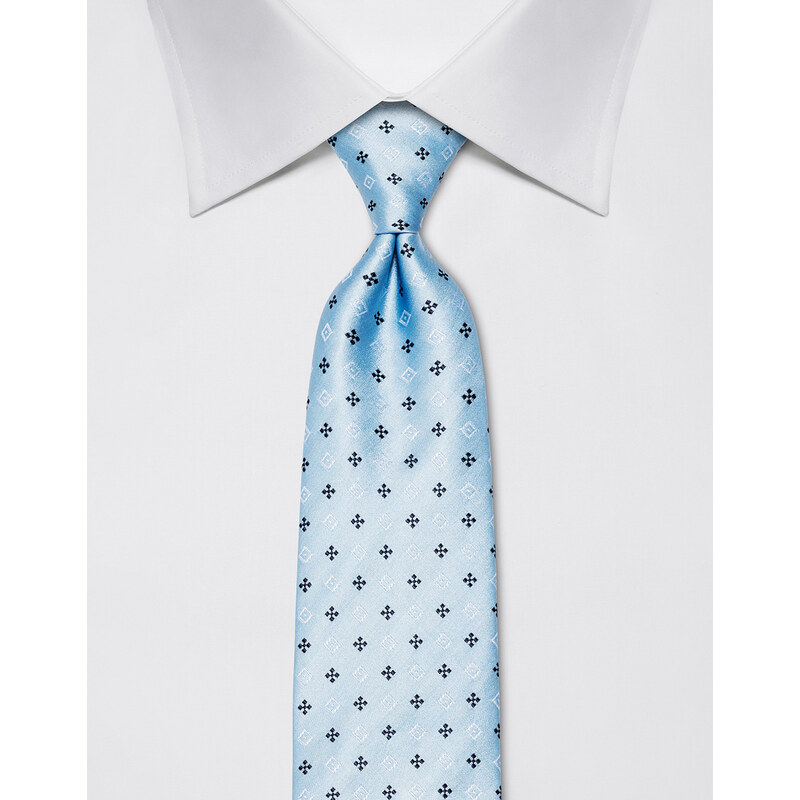 Vincenzo Boretti Hedvábná kravata modrá nevšední vzor 21987