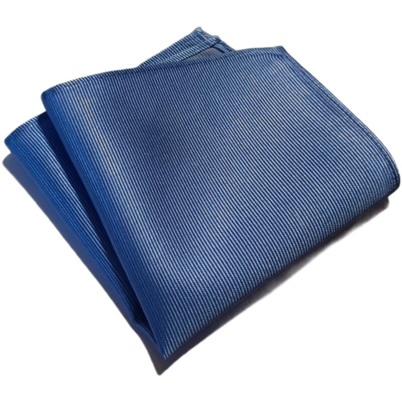 Fišer Hedvábný kapesníček modrý jednobarevný 76-13