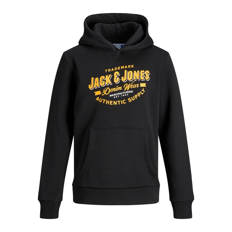 Jack & Jones Junior Mikina žlutá / černá / bílá
