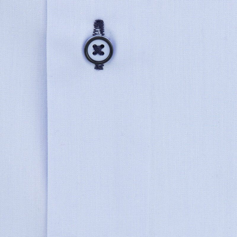 AMJ Pánská košile jednobarevná JDR46/16, světle modrá s modro-bílými doplňky, dlouhý rukáv, regular fit