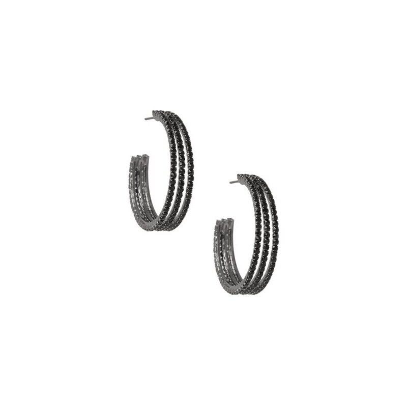 G by Guess Náušnice Rhinestone Triple Medium Hoop Earrings