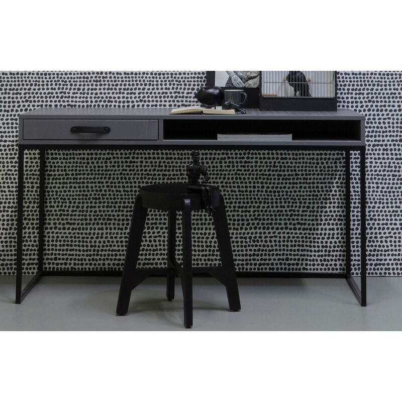 Hoorns Šedý borovicový psací stůl Neville 130 x 58 cm