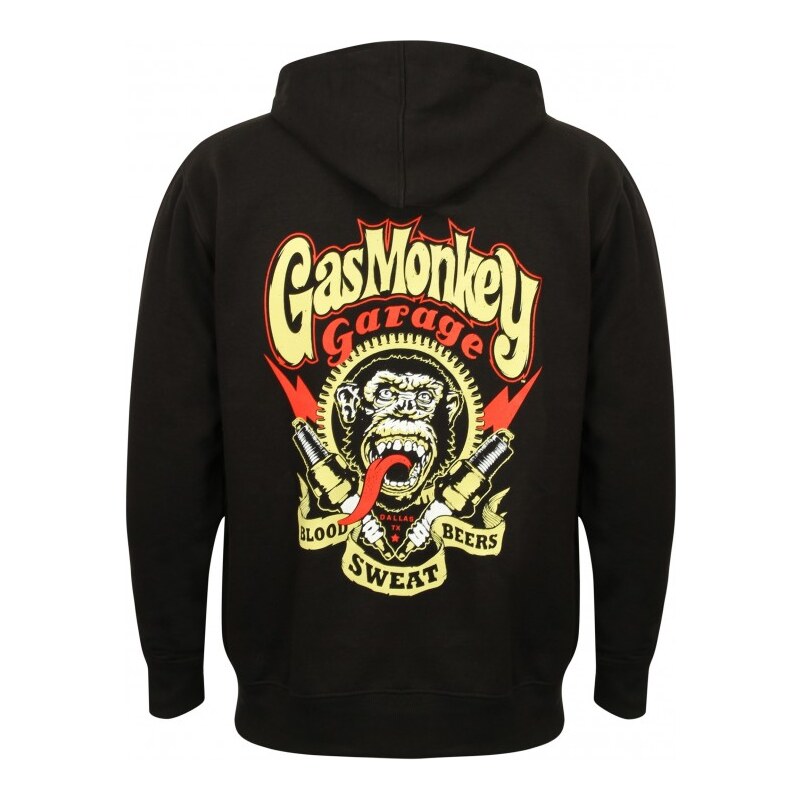 GAS MONKEY GARAGE- MIKINA NA ZIP "SPARKPLUGS"