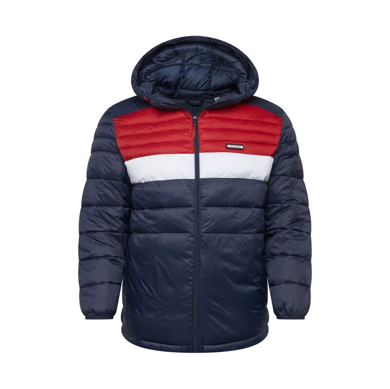 Jack & Jones Plus Přechodná bunda Ace tmavě modrá / červená /