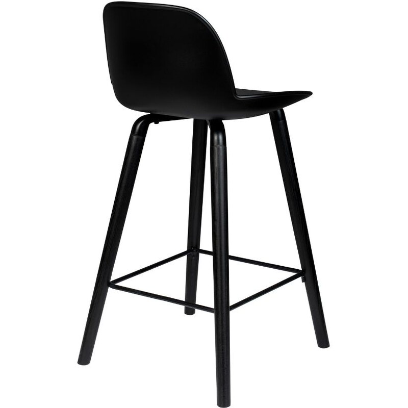Černá plastová barová židle ZUIVER ALBERT KUIP ALL BLACK 66 cm