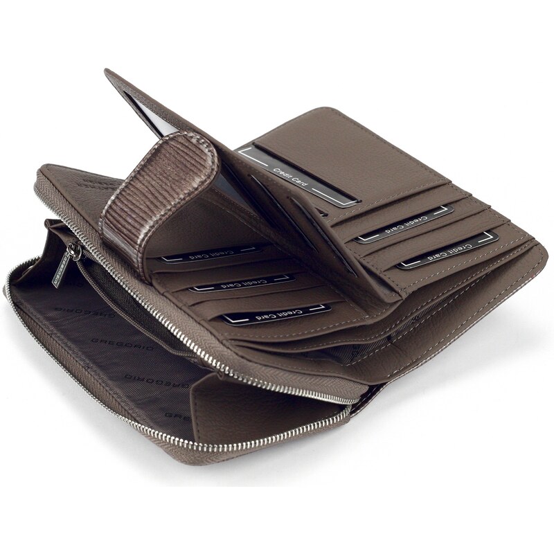 Dámská kožená peněženka Gregorio LN-116 šedá