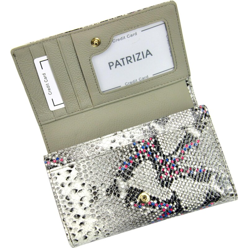 Dámská kožená peněženka Patrizia SN-112 RFID šedá / oranžová