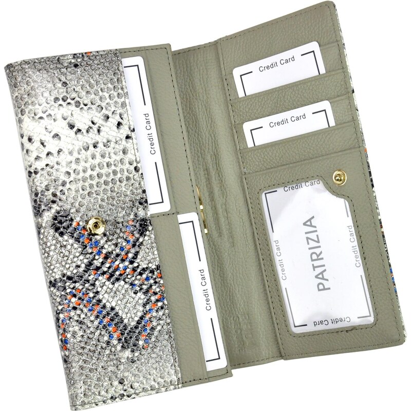 Dámská kožená peněženka Patrizia SN-100 RFID šedá / oranžová