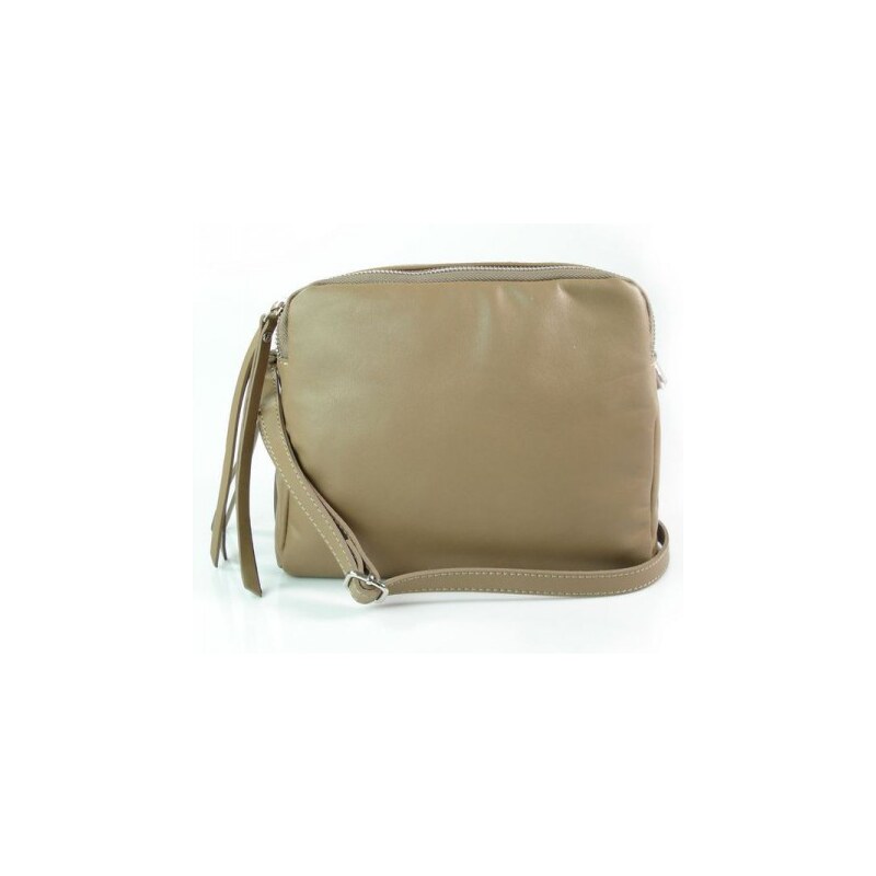 Kožená crossbody kabelka Vera Pelle VP333BS béžová