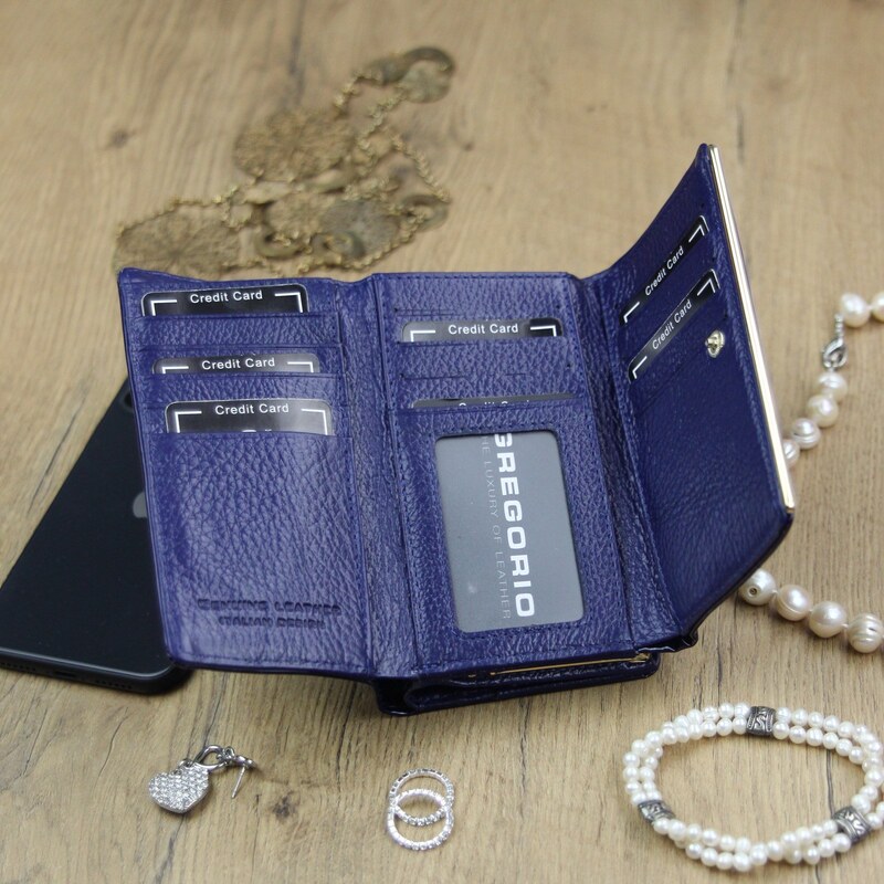 Dámská kožená peněženka Gregorio ZLL-108 modrá