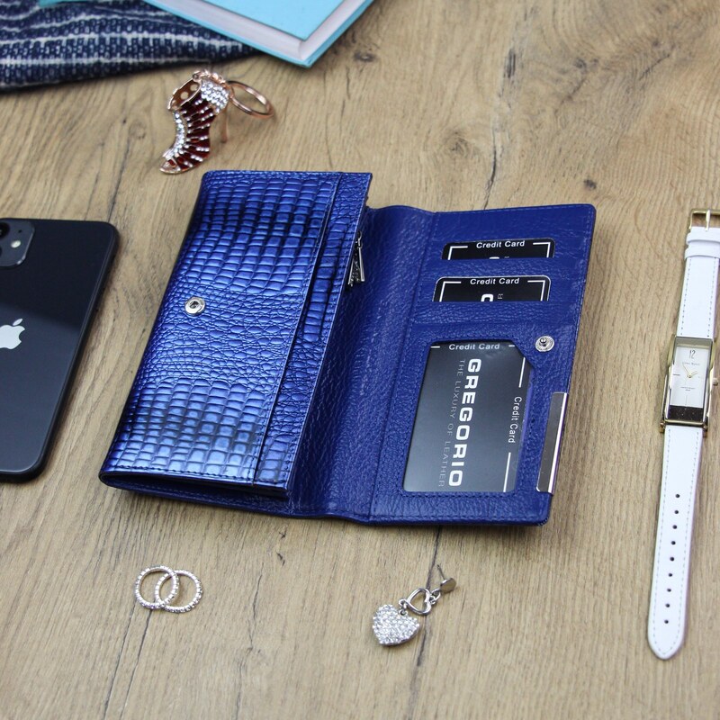 Dámská kožená peněženka Gregorio GF114 modrá