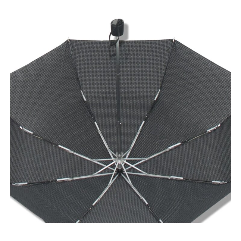 Pánský skládací manuální deštník Doppler Fiber 726467 -šedý/puntík