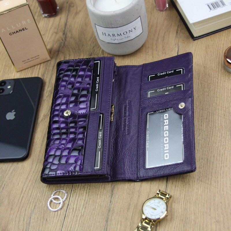 Dámská kožená peněženka Gregorio FS-100 fialová