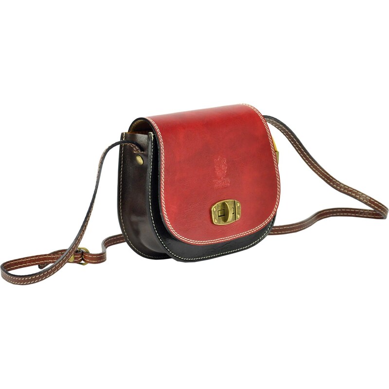 Kožená crossbody kabelka Gregorio 117 MULTI žlutá / tm. hnědá