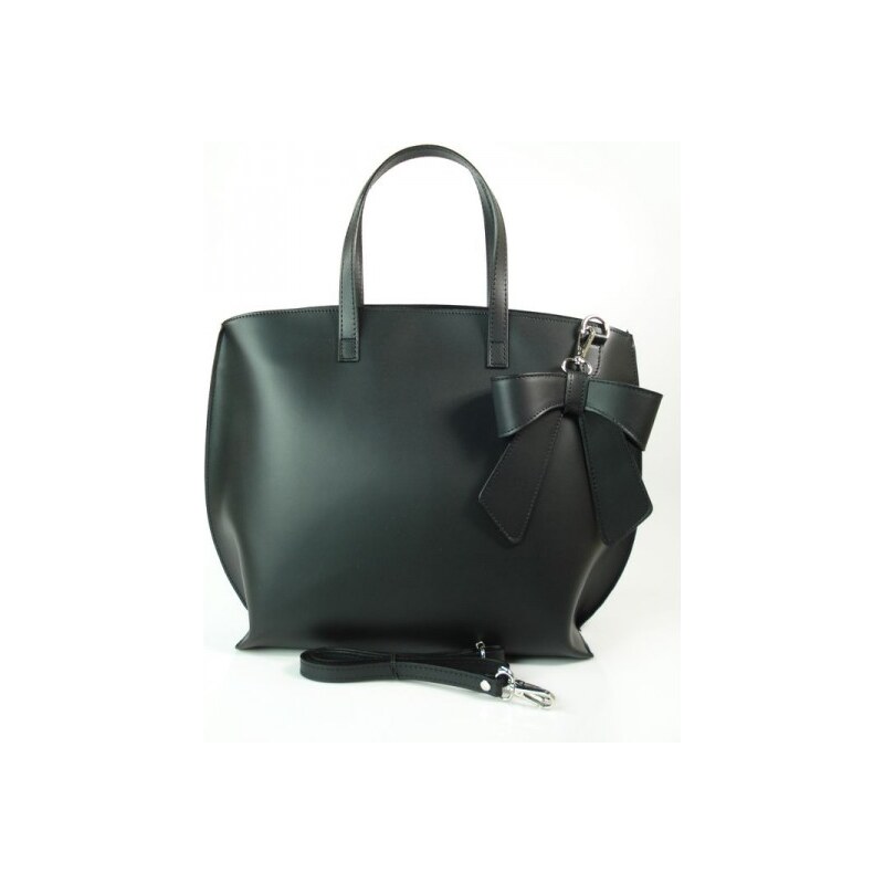 Dámská kožená kufříková kabelka Vera Pelle M03 L černá