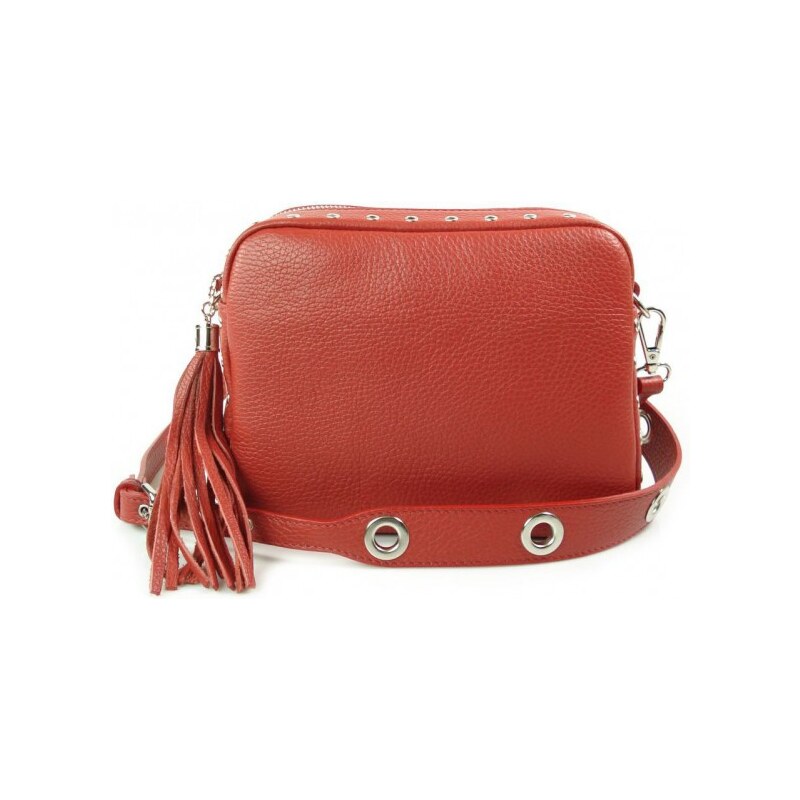 Kožená crossbody kabelka Vera Pelle VP1188 červená