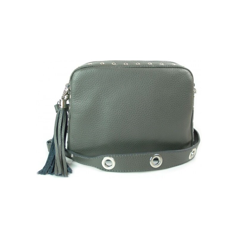Kožená crossbody kabelka Vera Pelle VP1188 šedá 62237718