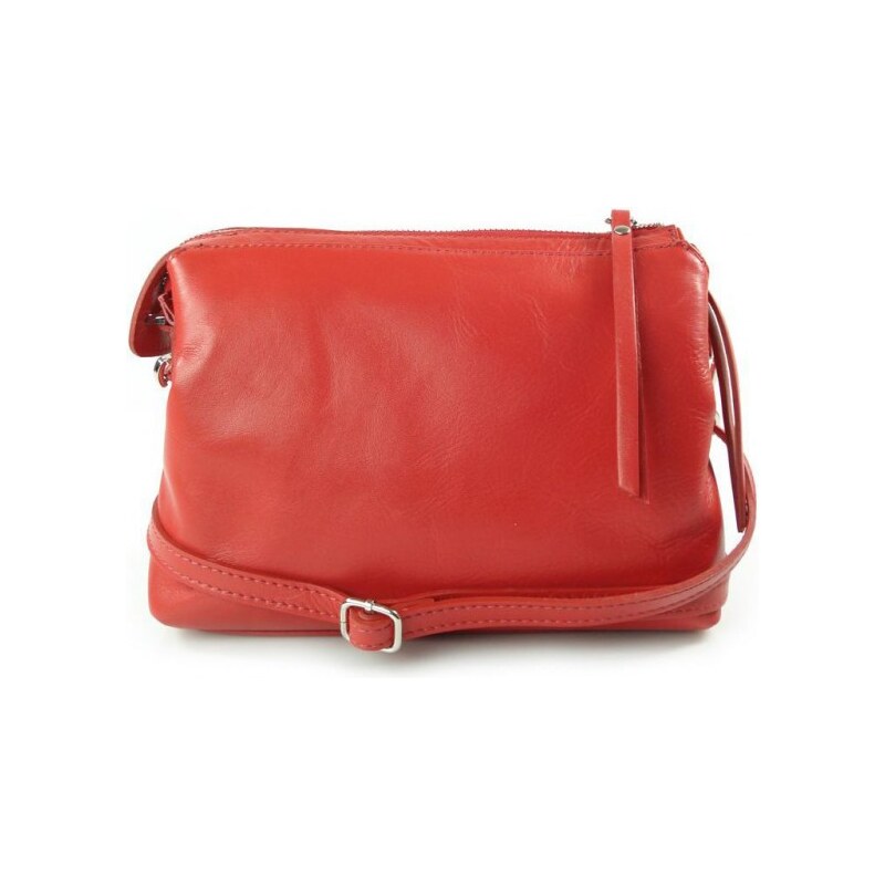 Kožená crossbody kabelka Vera Pelle VP3K červená 62237714