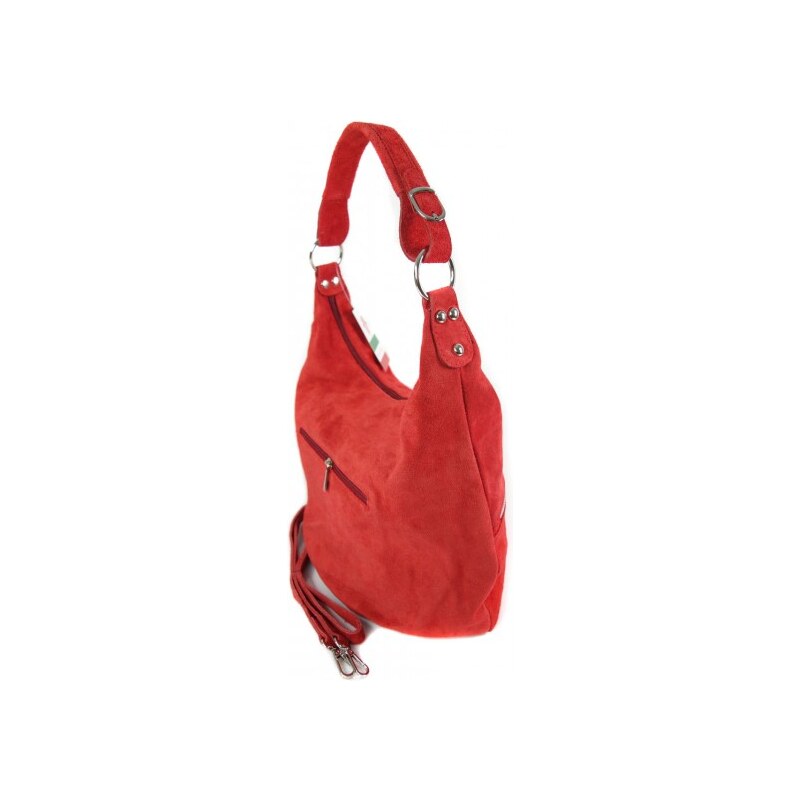 Kožená kabelka přes rameno Vera Pelle W345R červená