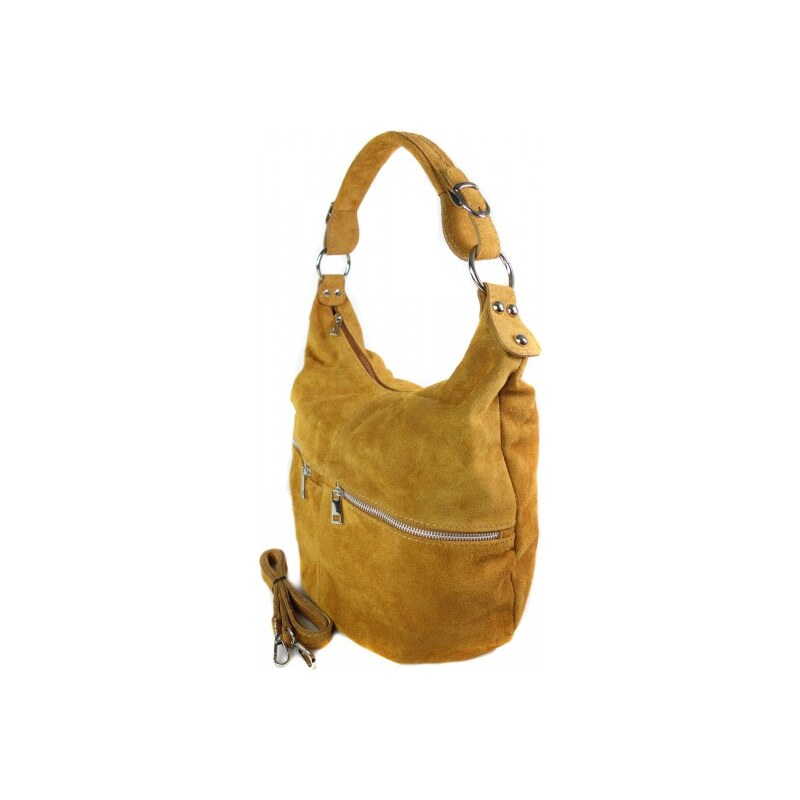 Kožená kabelka přes rameno Vera Pelle W345R camel 62237734