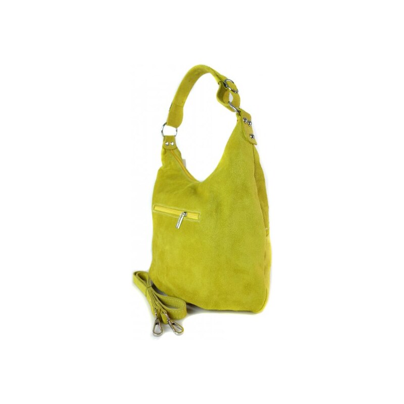 Kožená kabelka přes rameno Vera Pelle W345R žlutá