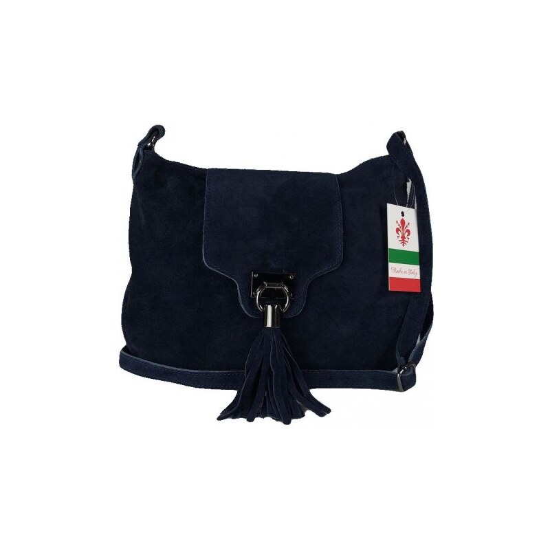 Kožená crossbody kabelka Vera Pelle VPZ55R tmavě modrá 62237743