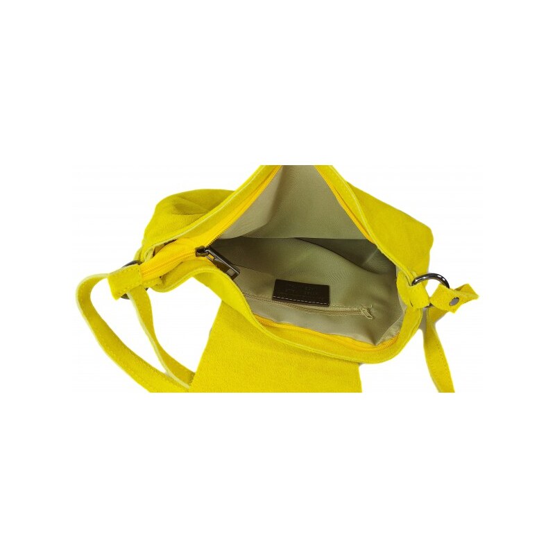 Kožená crossbody kabelka Vera Pelle VPZ55R žlutá