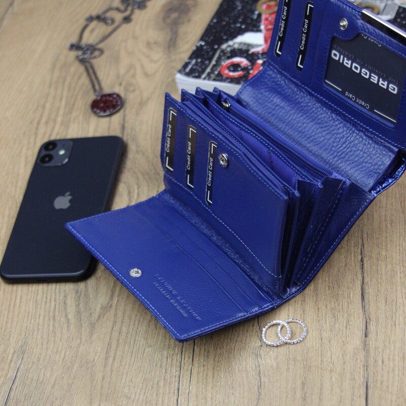 Dámská kožená peněženka Gregorio BC-112 modrá