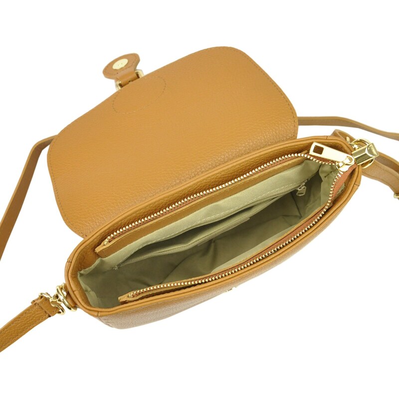 Kožená crossbody kabelka Luka 19-59 camel